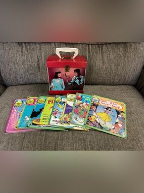 Vintage 1977 Donny & Marie Record Case Lot with 8 Childrens 45 RPM Vinyl Records